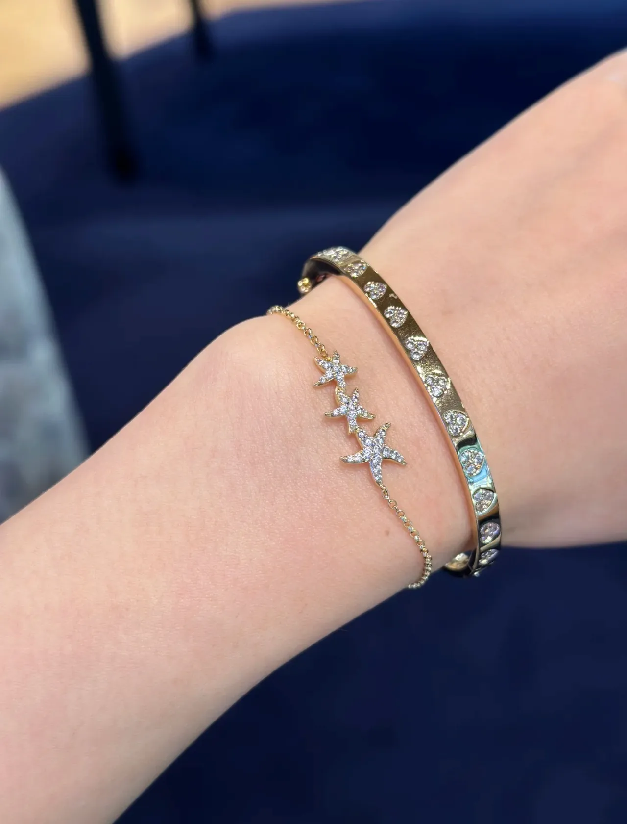 Gold-Tone Pavé Starfish Cluster Bracelet 5