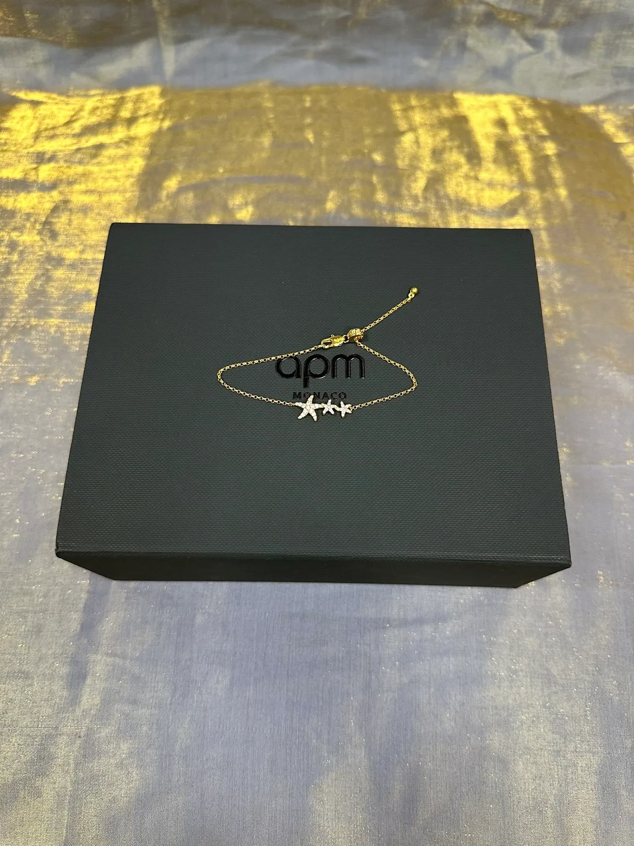 Gold-Tone Pavé Starfish Cluster Bracelet 6