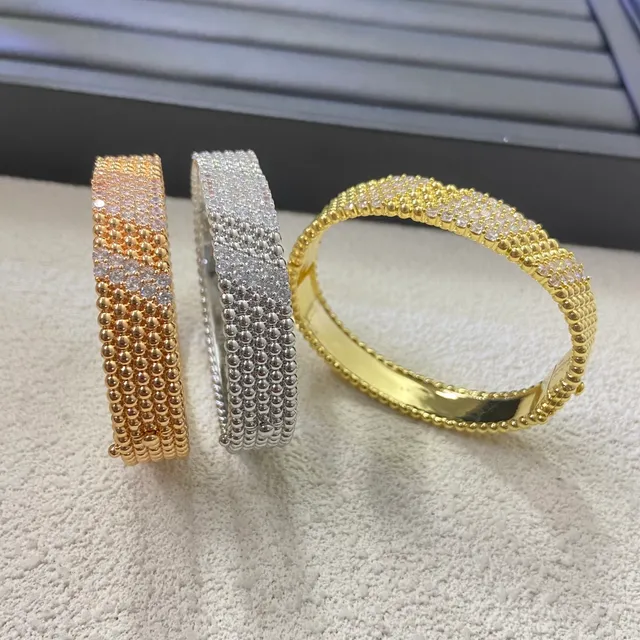 Gold Tone, Silver Tone, and Rose Gold Tone Pavé Crystal Beaded Hinged Bangle Bracelets 3