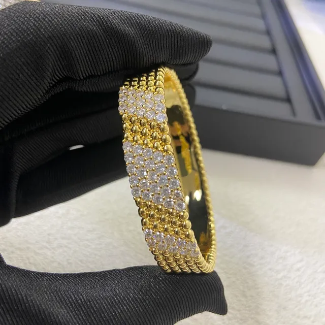 Gold Tone, Silver Tone, and Rose Gold Tone Pavé Crystal Beaded Hinged Bangle Bracelets 4