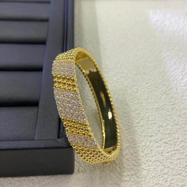 Gold Tone, Silver Tone, and Rose Gold Tone Pavé Crystal Beaded Hinged Bangle Bracelets 5