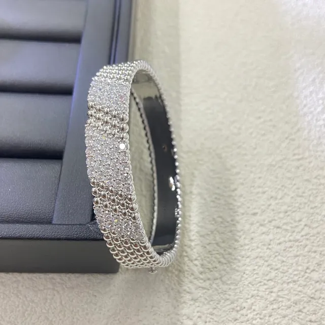 Gold Tone, Silver Tone, and Rose Gold Tone Pavé Crystal Beaded Hinged Bangle Bracelets 7