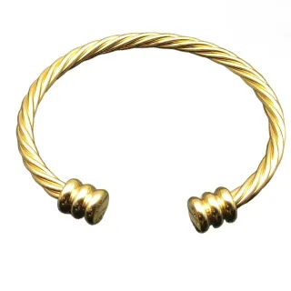 Pulsera de Cuff de Cuerda Trenzada en tono dorado