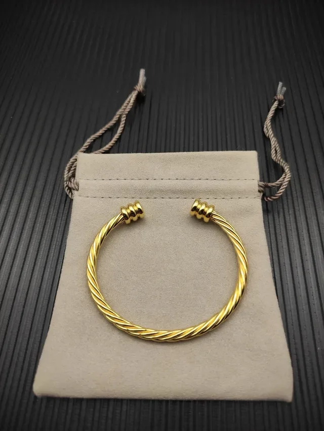 Gold-Tone Twisted Rope Cuff Bracelet 5