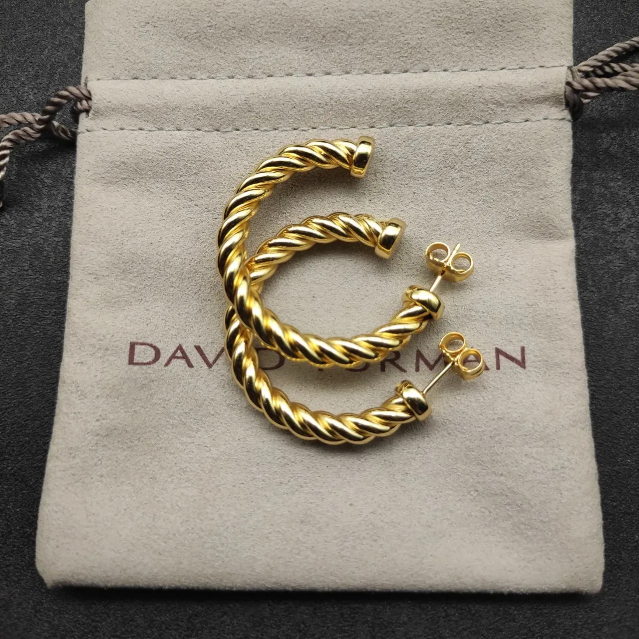 Gold Twisted Rope Hoop Earrings 5