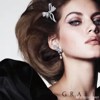 Graff Bow Silver Transparent Pavé-Set Diamonds Earrings
