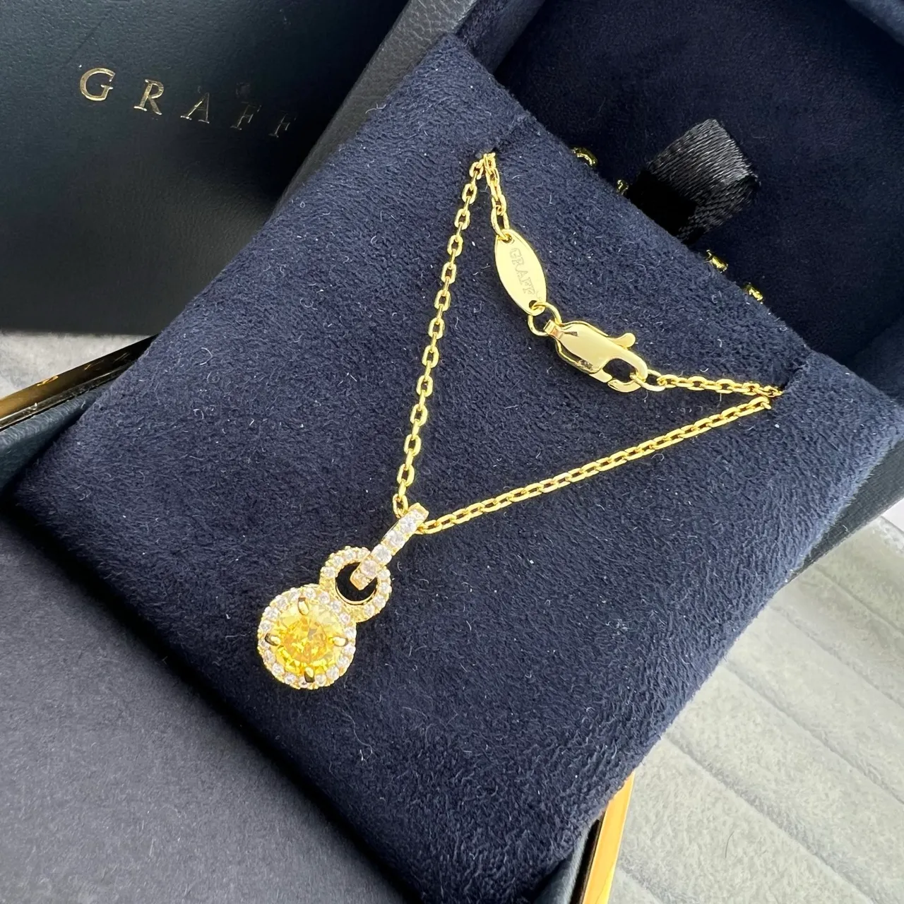 Graff Double-Hoop Yellow Gemstone Pendant Necklace 4