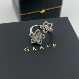 Graff Floral Pavé Double Flower Ring
