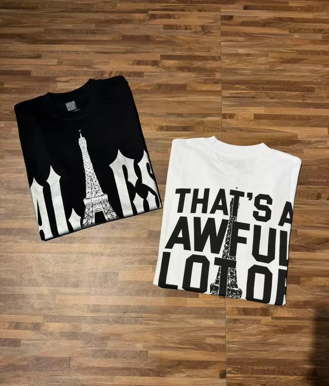 Graphic Print Eiffel Tower Typography T-Shirt 9