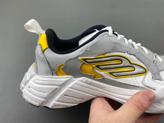 Gray and Yellow Chunky Midsole Lifestyle Sneaker 3