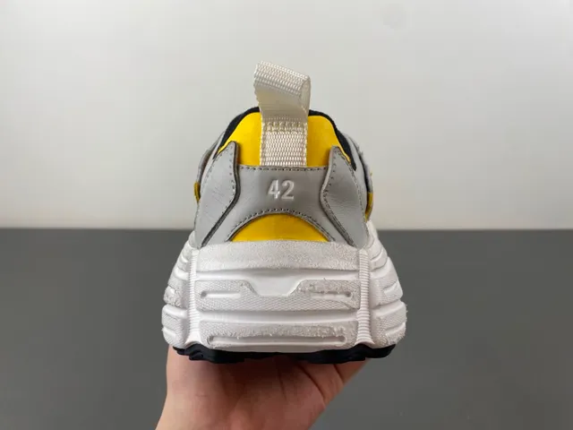 Gray and Yellow Chunky Midsole Lifestyle Sneaker 4