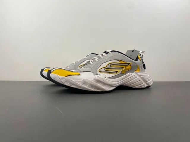 Gray and Yellow Chunky Midsole Lifestyle Sneaker 10