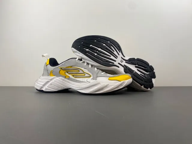 Gray and Yellow Chunky Midsole Lifestyle Sneaker 12