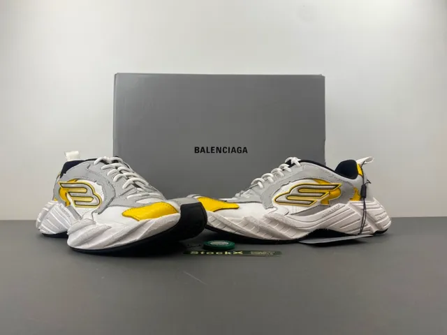 Gray and Yellow Chunky Midsole Lifestyle Sneaker 13