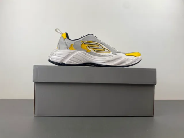 Gray and Yellow Chunky Midsole Lifestyle Sneaker 15