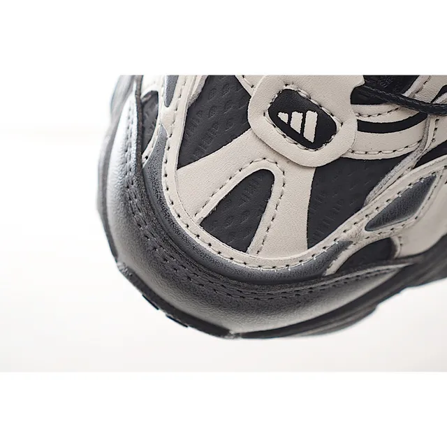 Gray Black Oversized Sole Layered Synthetic Overlays Chunky Sneakers 19
