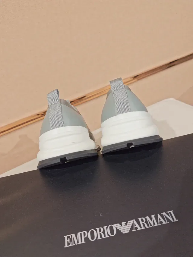 Gray White Slip-On Embossed Upper Sneakers 3