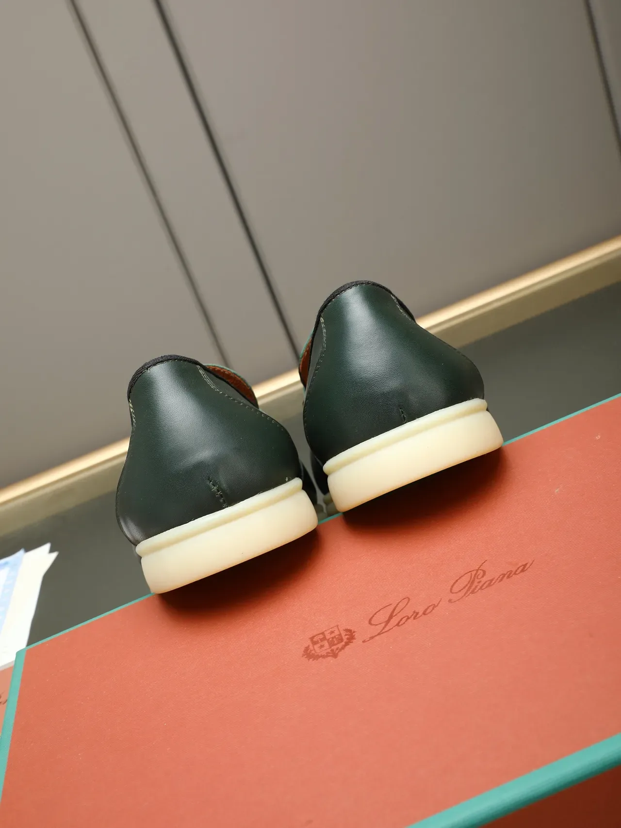 Green Leather Horsebit Buckle Loafer 4