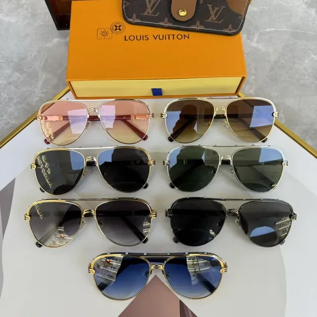Green Silver Aviator Silhouette Gradient Lenses Sunglasses 2
