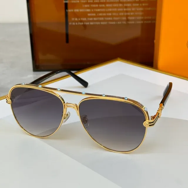 Green Silver Aviator Silhouette Gradient Lenses Sunglasses 4