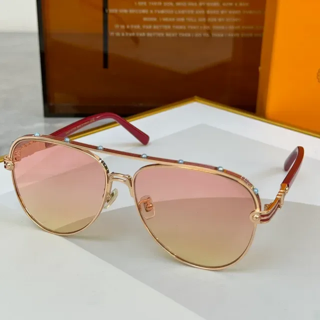 Green Silver Aviator Silhouette Gradient Lenses Sunglasses 6