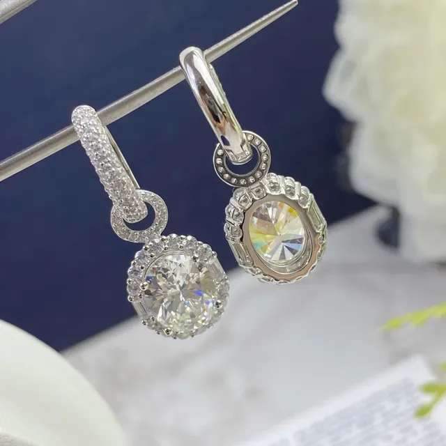 Halo-Set Yellow Gemstone Drop Earrings 9
