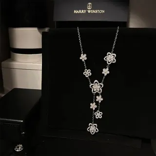 Harry Winston Floral Pavé Drop Collier