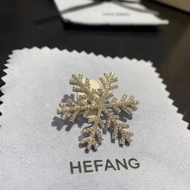HEFANG Snowflake Pavé Crystal Brooch 9