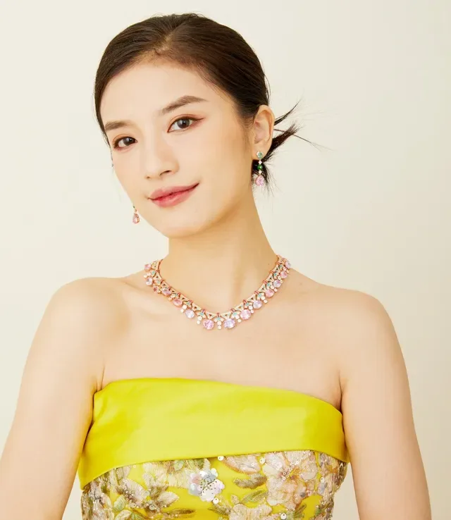 High-Collar Multi-Gem Enamel-Accented Pavé-Diamond Necklace 2