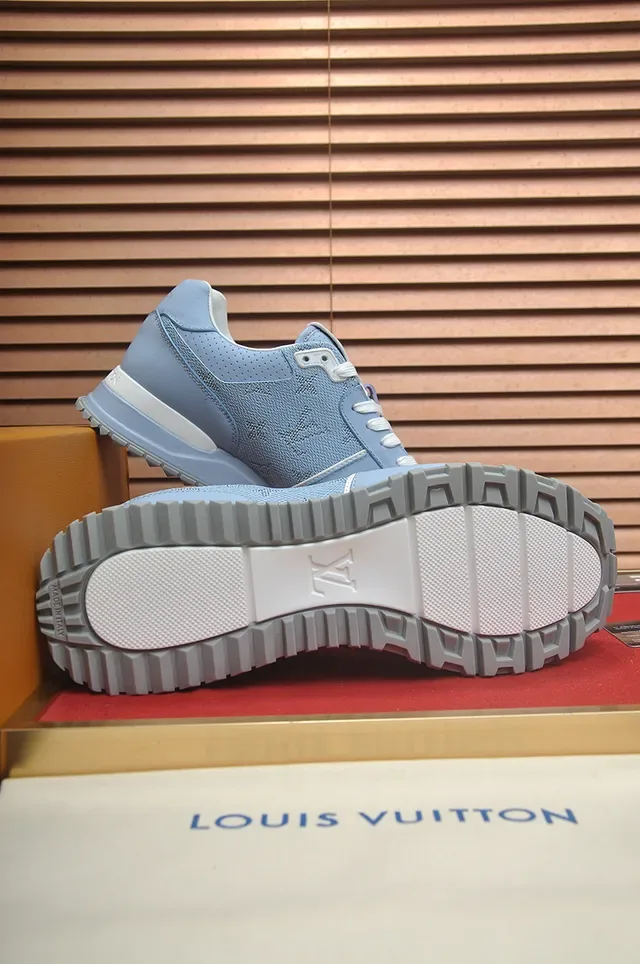 Light Blue Perforated Mesh and Synthetic Overlay Lifestyle Sneaker 3