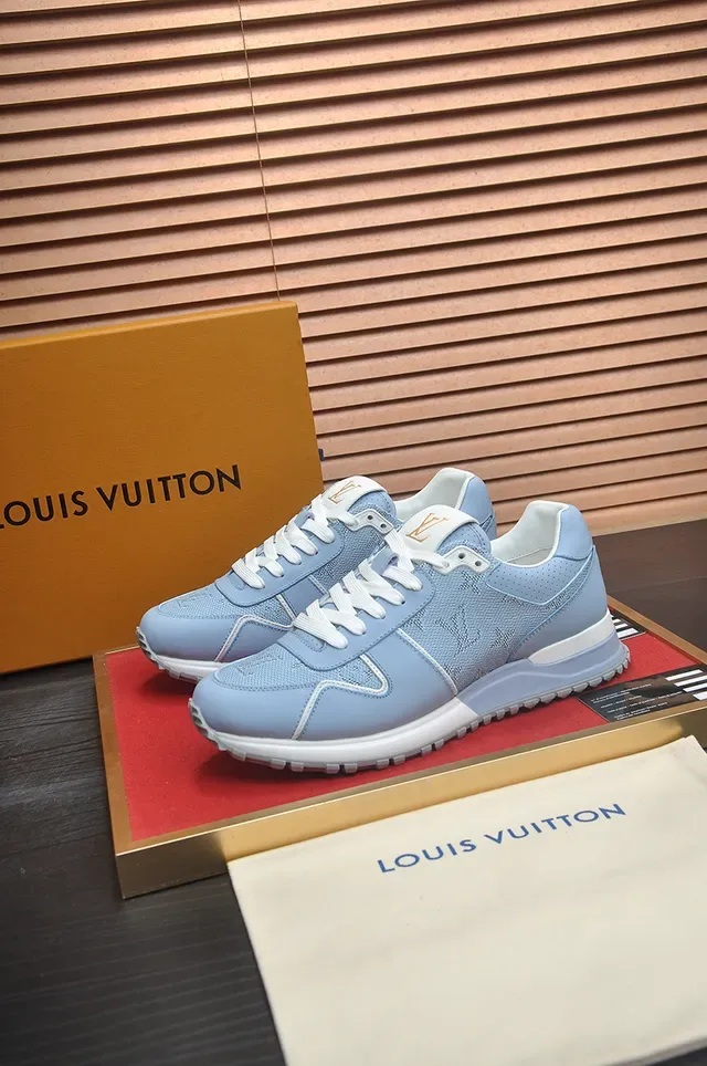 Light Blue Perforated Mesh and Synthetic Overlay Lifestyle Sneaker 4
