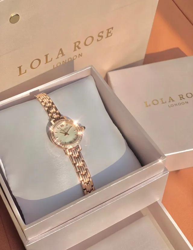 Lola Rose Mini Or Rose Satiné Cadran Mère de Perle Montre Quartz 3