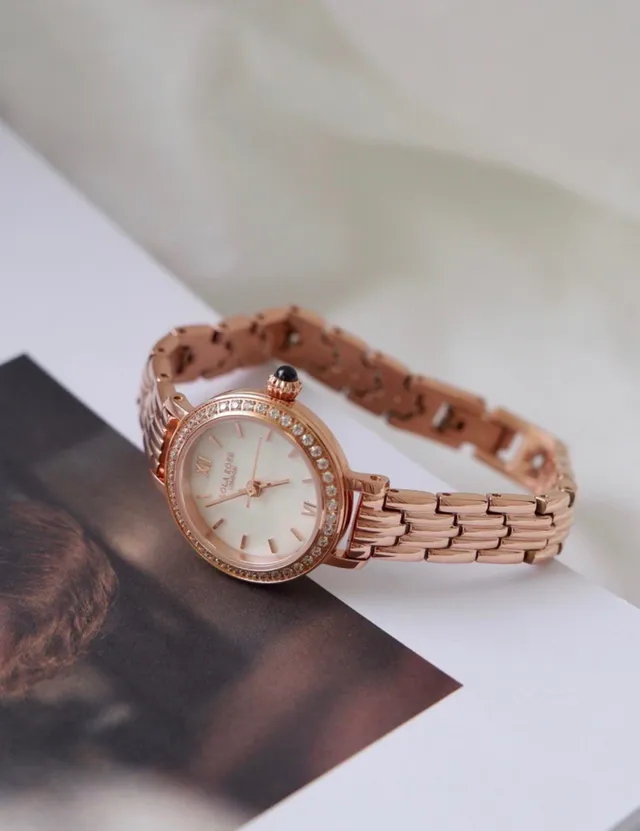 Lola Rose Mini Or Rose Satiné Cadran Mère de Perle Montre Quartz 5