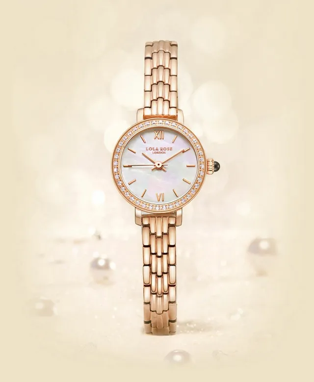 Lola Rose Mini Or Rose Satiné Cadran Mère de Perle Montre Quartz 8