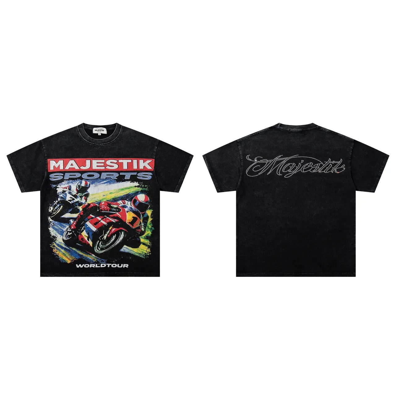 MAJESTIK Sports World Tour Graphic Oversized T-Shirt 2