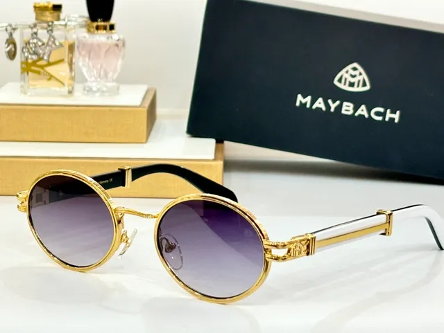 Maybach Round Metal Frame Blue Gradient Sunglasses 6
