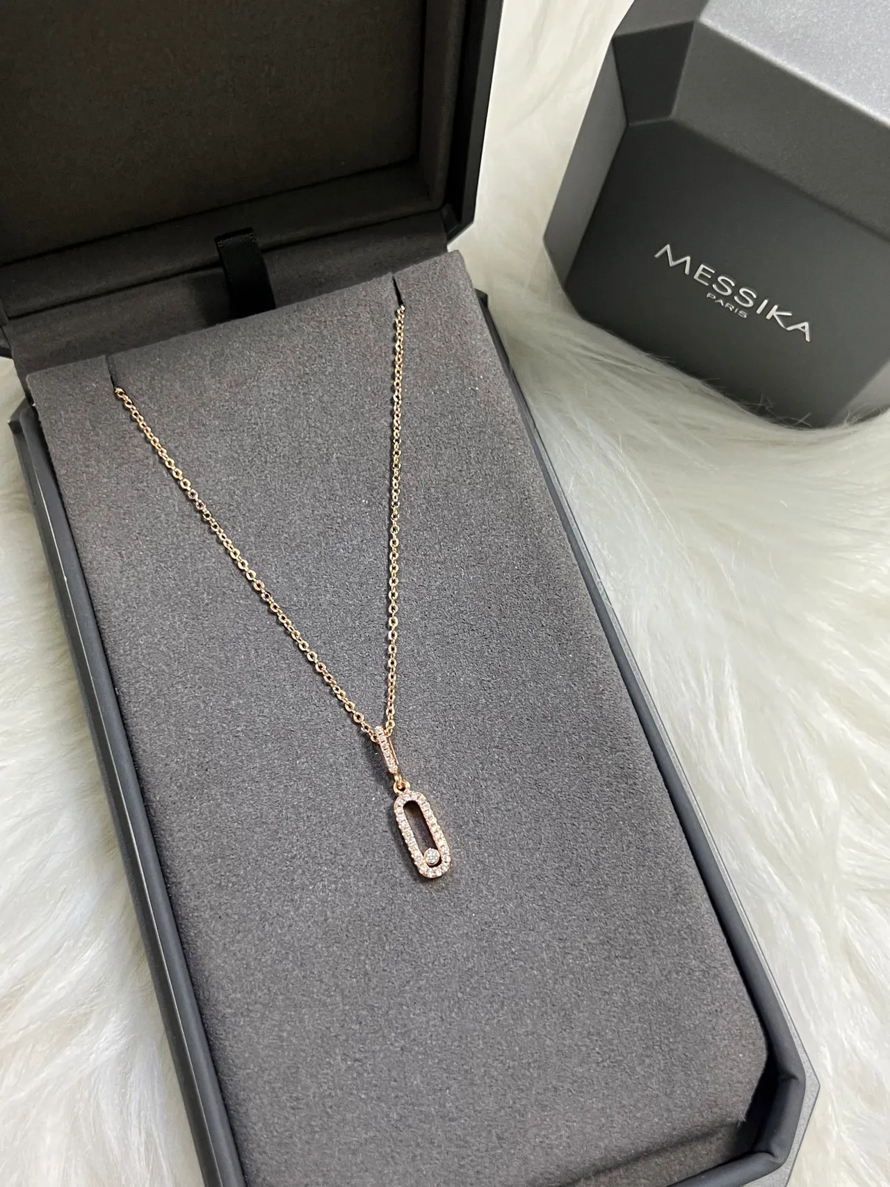 Messika Move Uno Pavé Open Oval Diamond Necklace 2