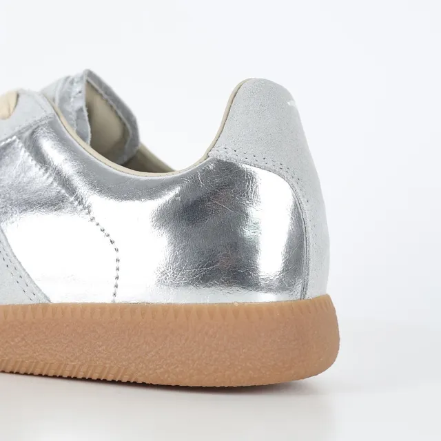Metallic Silver and Gray Suede Lifestyle Sneakers 4