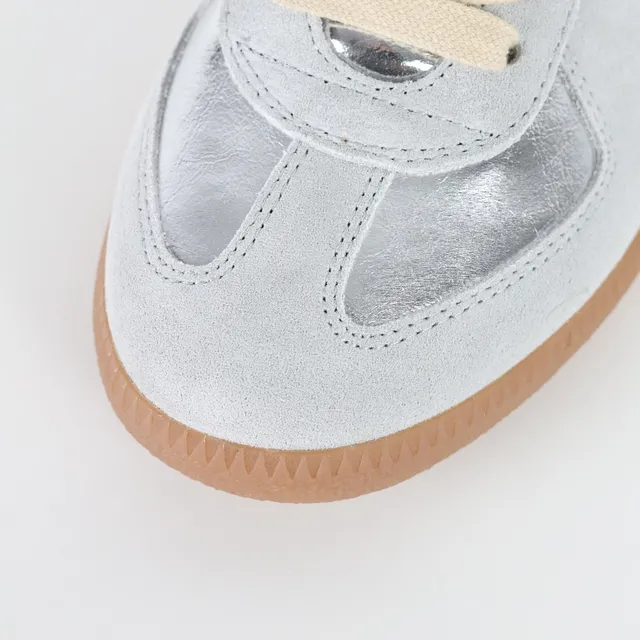Metallic Silver and Gray Suede Lifestyle Sneakers 5