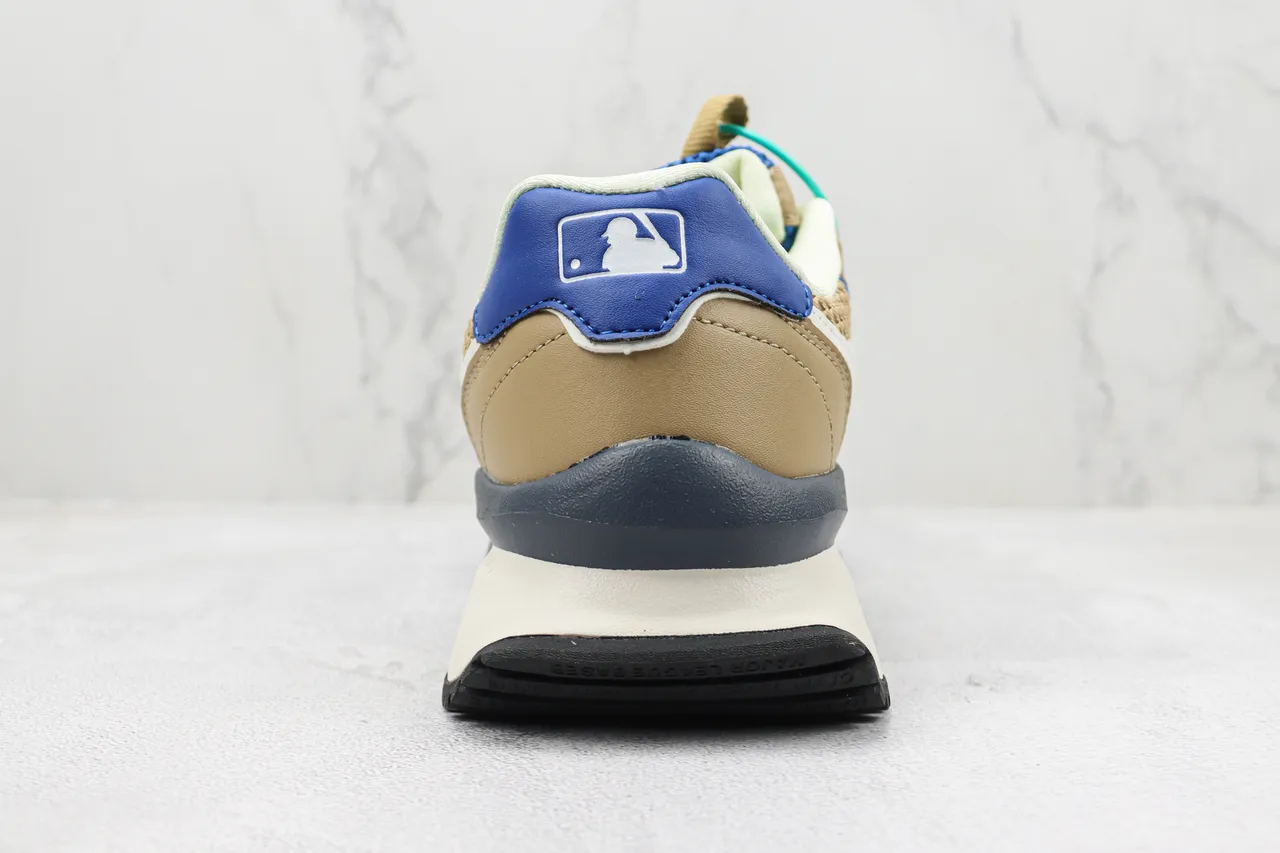 MLB Beige Blue Layered Mesh And Synthetic Upper Bold Team Logo Side Panel Lifestyle Sneakers 9