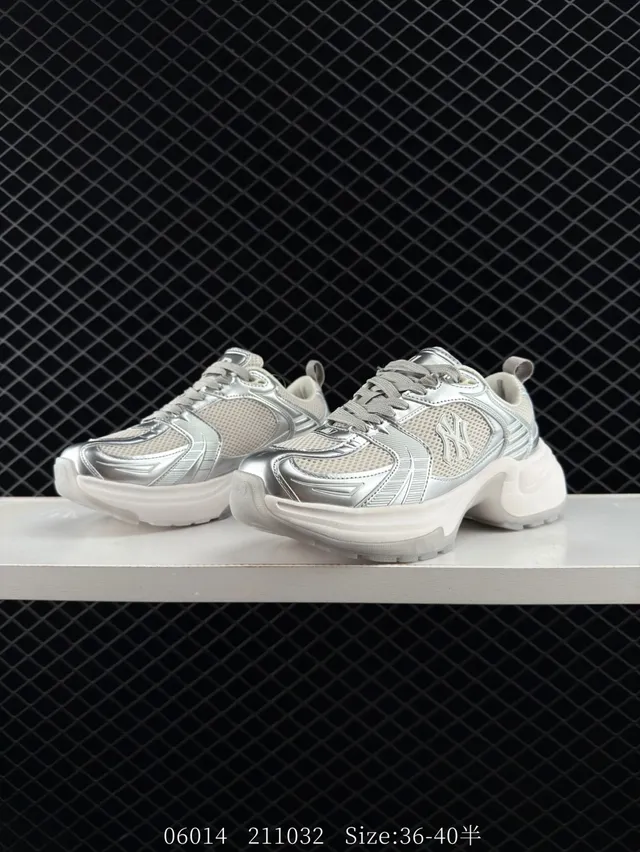 MLB Big Ball Chunky Silver Mesh Low-Top Chunky Sneakers 3