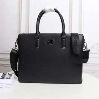 Montblanc Meisterstück Black Silver Structured Dual-Handle Tote Bag