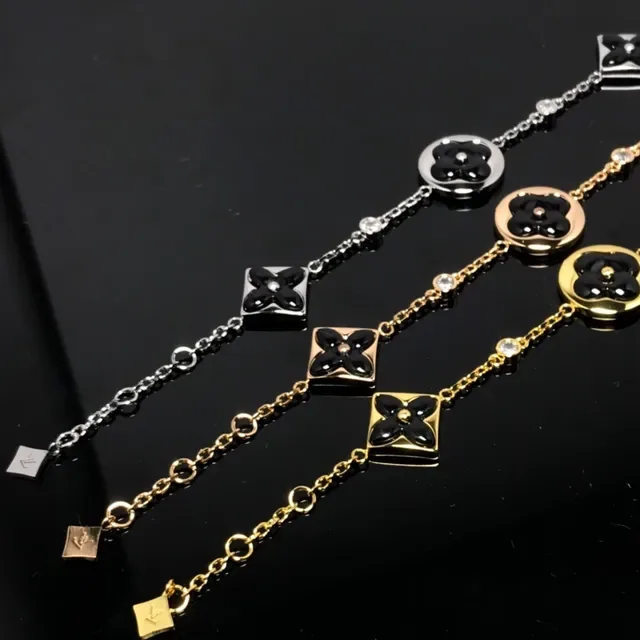 Multi-Tone Chain-Link Floral Charm Bracelets 4