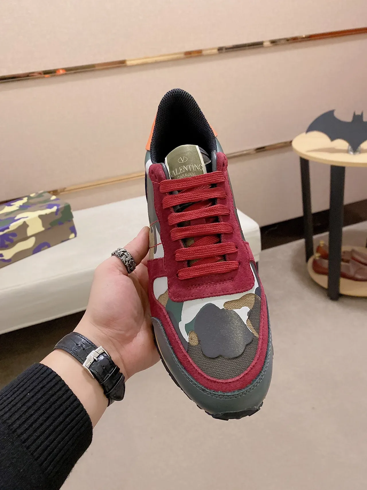 Multicolor Camouflage Paneling Suede And Synthetic Overlays Sneakers 5