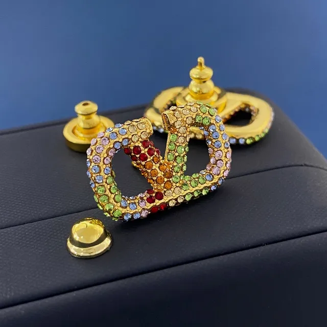 Multicolor Crystal Pave Gold-Tone V-Motif Jewelry 5
