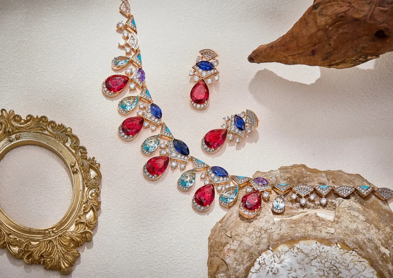 Multicolor Gold Multi-Gemstone Necklace 3