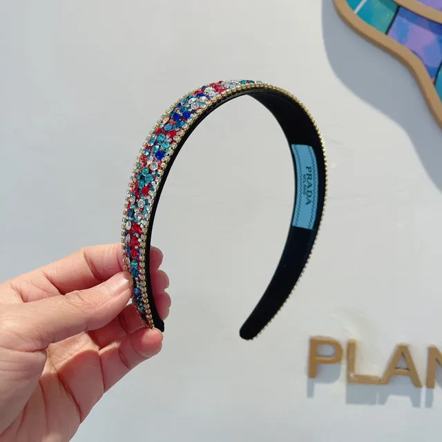 Multicolor Gold Rhinestone-Embellished Curved Band Bracelet 2