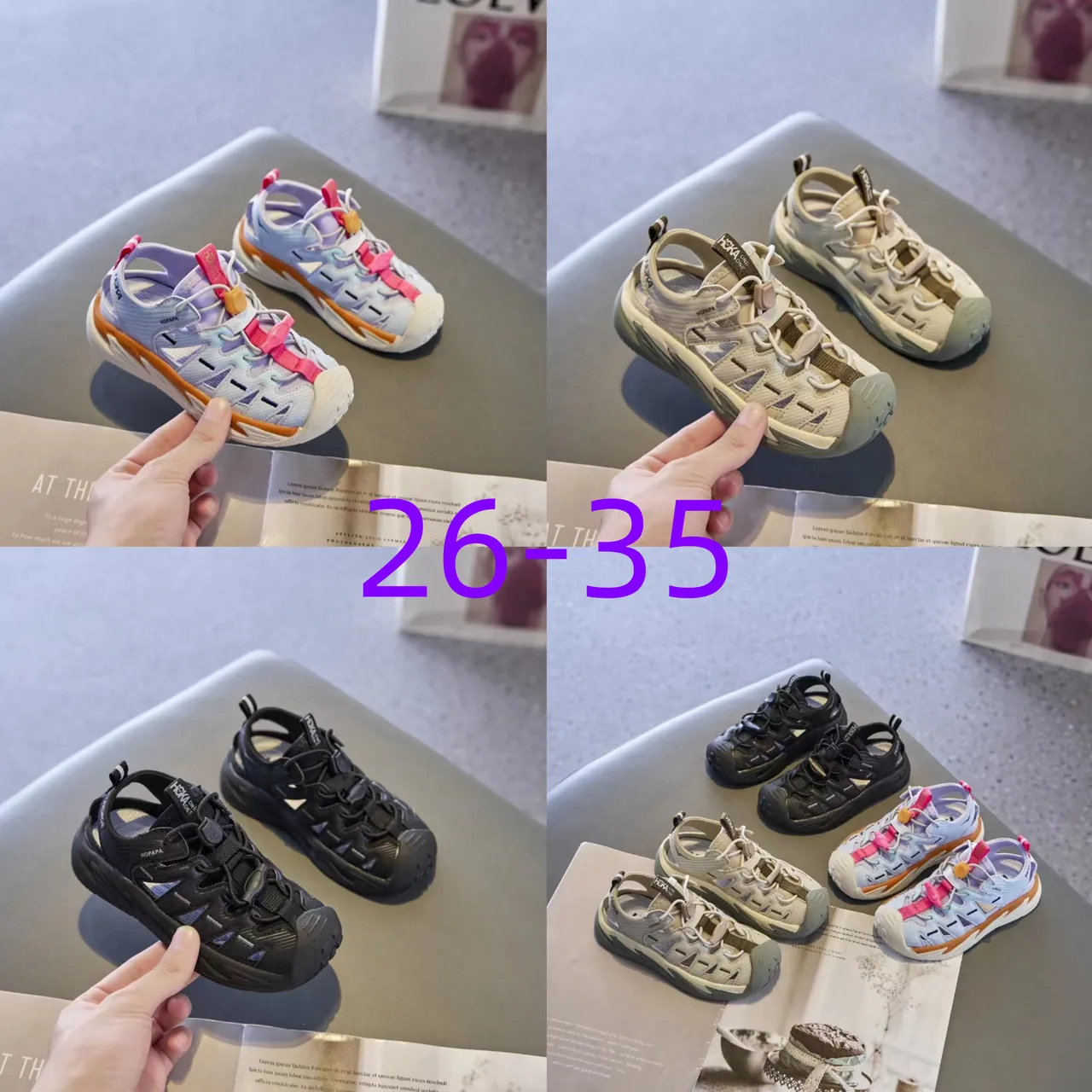 Multicolor Kids Adjustable Strap Casual Sandals 1