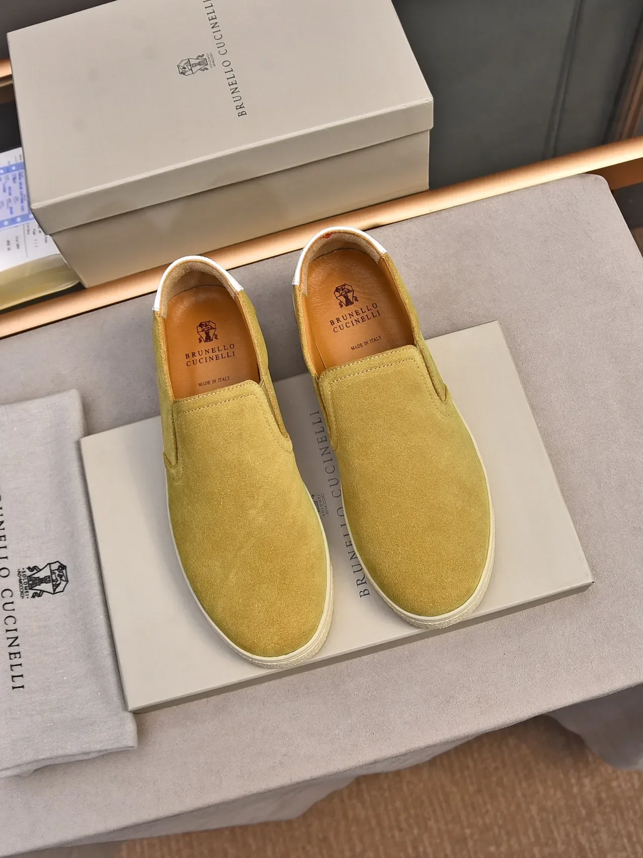 Mustard Suede Slip-On Casual Shoe 2