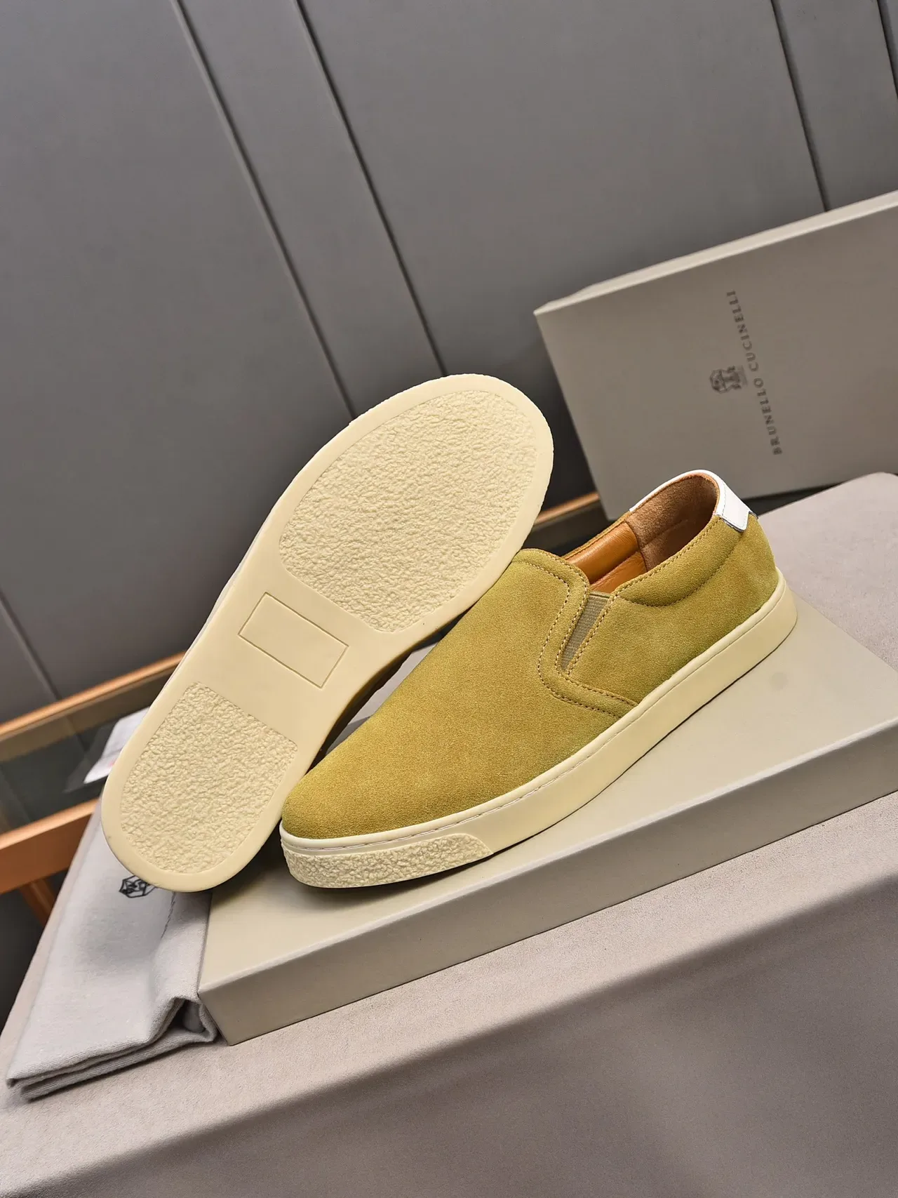 Mustard Suede Slip-On Casual Shoe 4